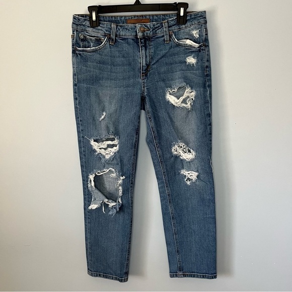 Joe’s Jeans The Billie Boyfriend Slim Cropped Distressed Denim Jeans Size 28 - Picture 2 of 15